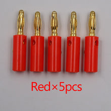 Load image into Gallery viewer, 10pcsAudio Speaker Screw Banana Gold Plate Plugs Connectors 4mm IN STOCK FREE SHIPPING Black Red Facotry Online Wholesale Golden

